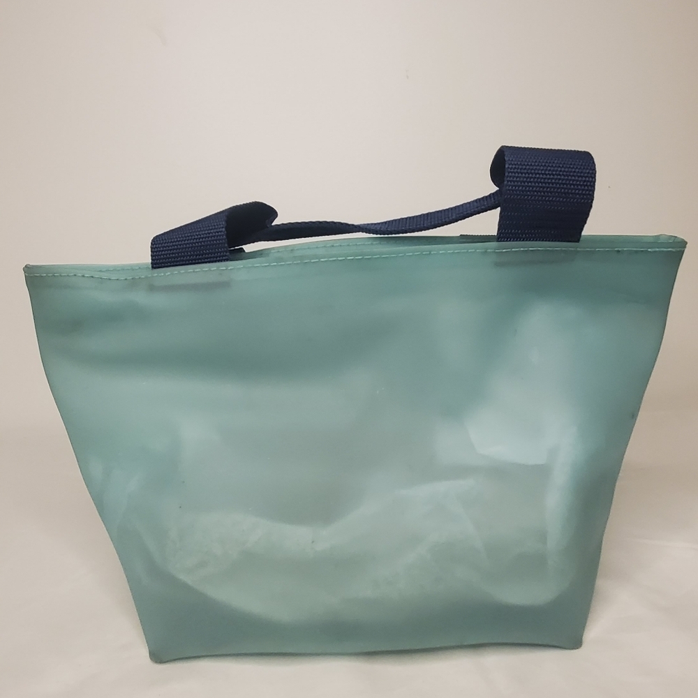 7 for All Mankind Bag - small jelly handbag with blue writing - Picture 2 of 12